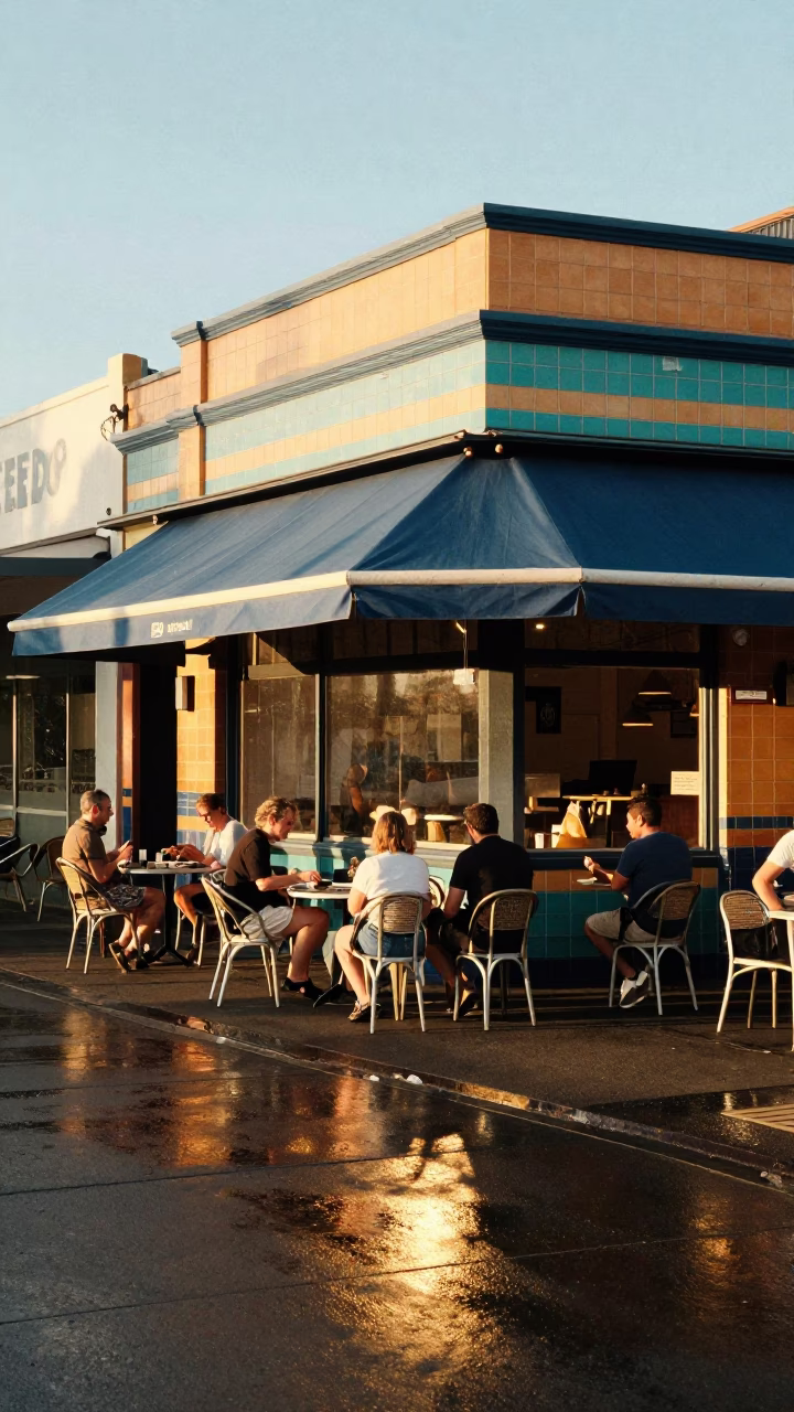Patrons in Adelaide at Evening Light in in Adelaide, South Australia, Australia