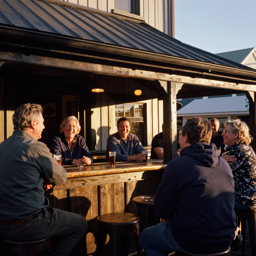 Patrons Laughing in Christchurch in in Christchurch, New Zealand