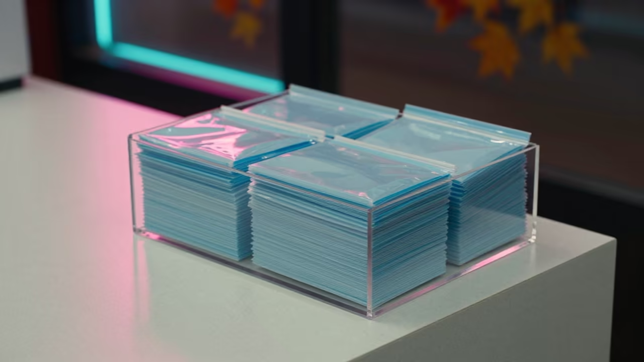 Pawn Shop Evidence Bag Box Late Night Neon in along a front-of-store display run near Austin