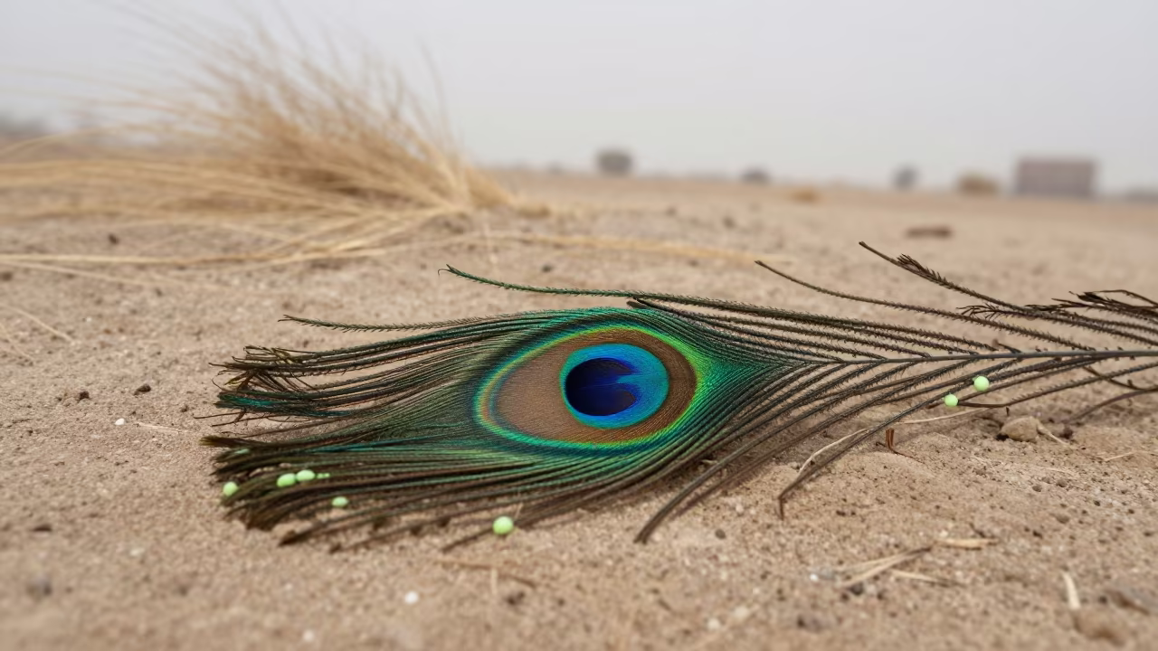 Peacock Feather Eye Pattern on Bikaner Ridge in on a wind-scoured ridge near Bikaner