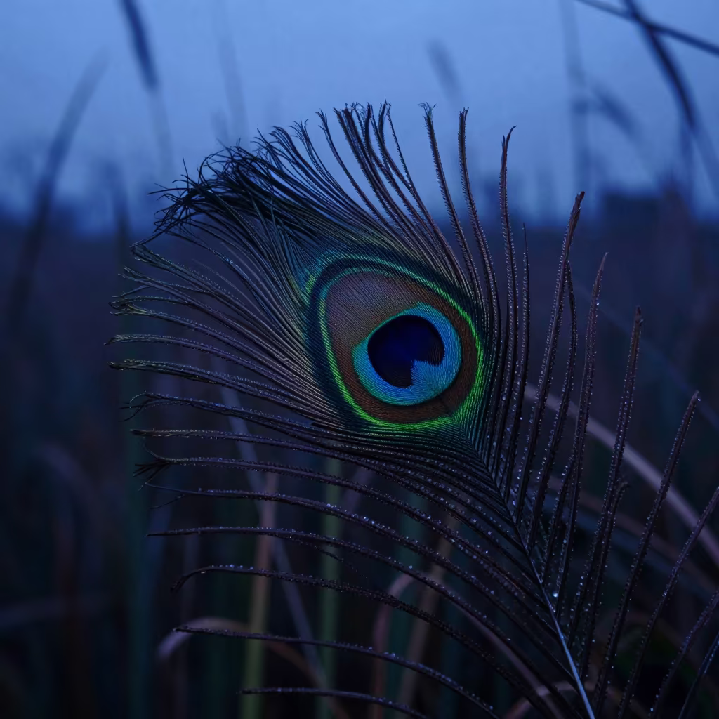 Peacock Feather Eye in Sulawesi Twilight in at the edge of a reed bed in Sulawesi