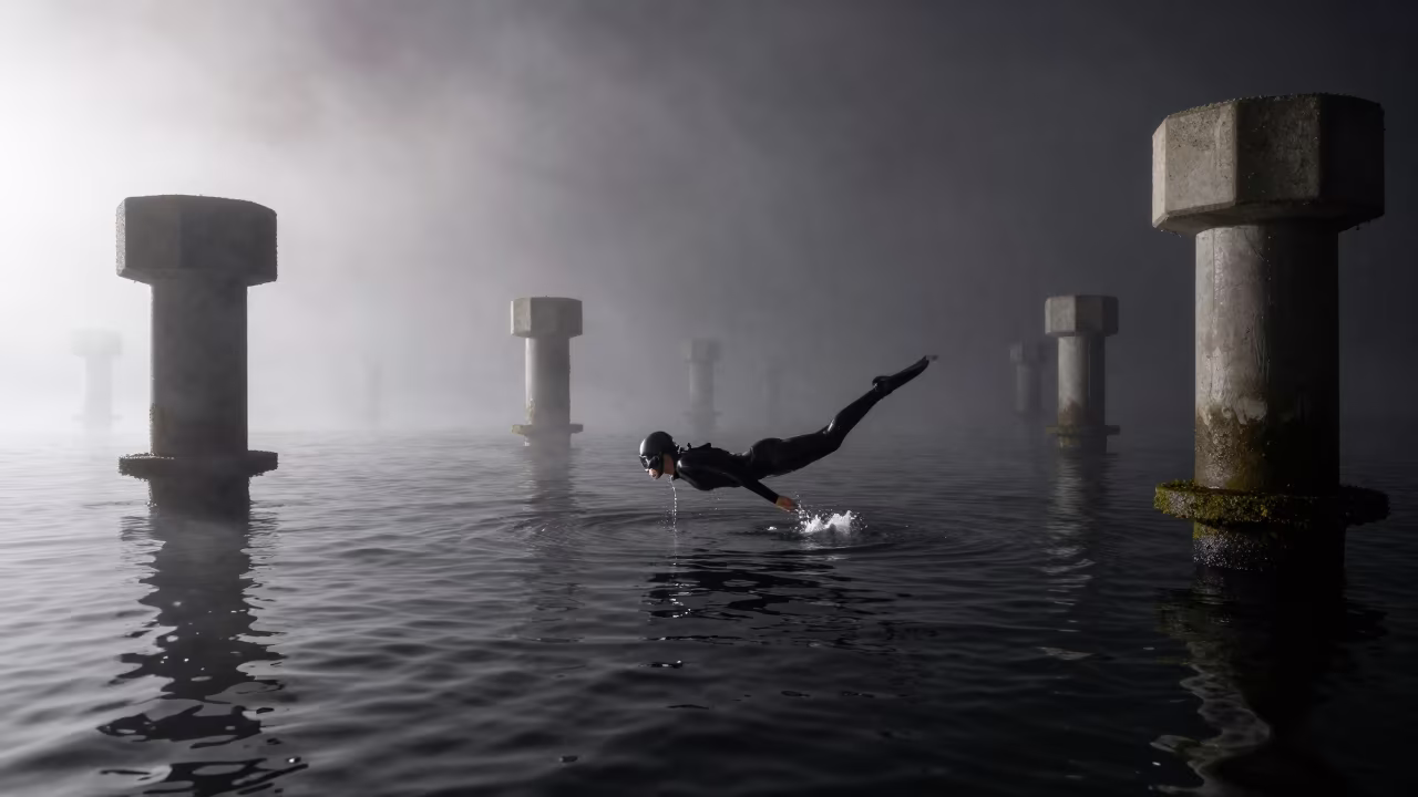 Pearl Diver Surfacing Harbor Mist in at a harbor quay near St Petersburg