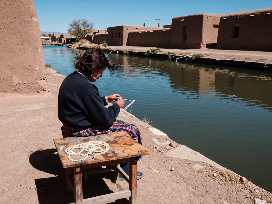 Pearl Stringer Beside Santa Fe Canal Midday in beside a canal in Santa Fe
