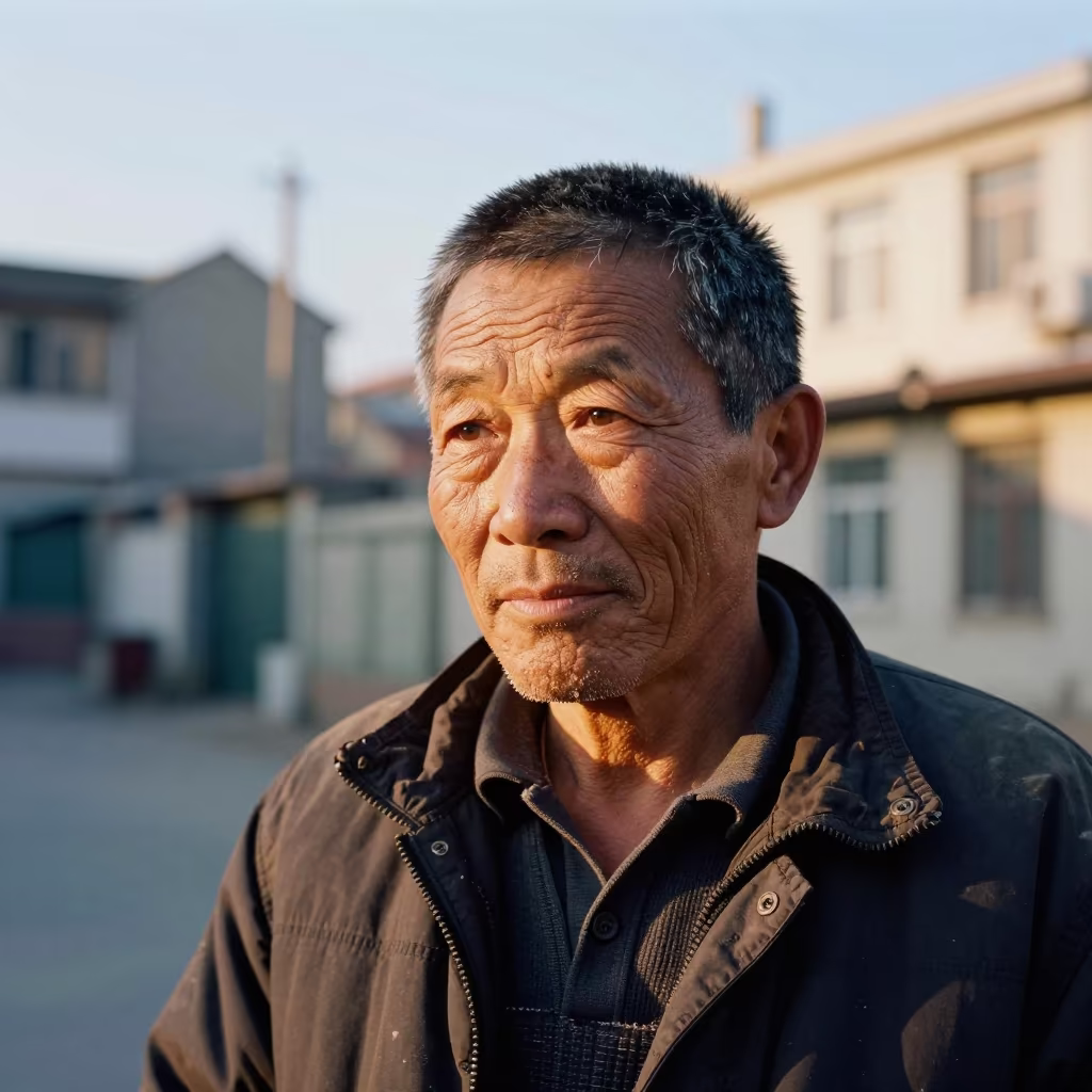 Peat Cutter Face in Dalian Old Quarter in in the old quarter in Dalian