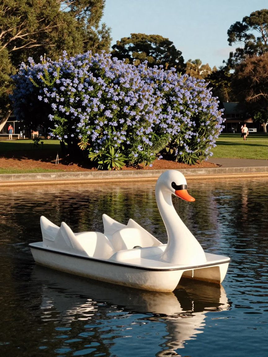 Pedal Boat at Clear Late-afternoon Light in Sydney in in Sydney, New South Wales, Australia