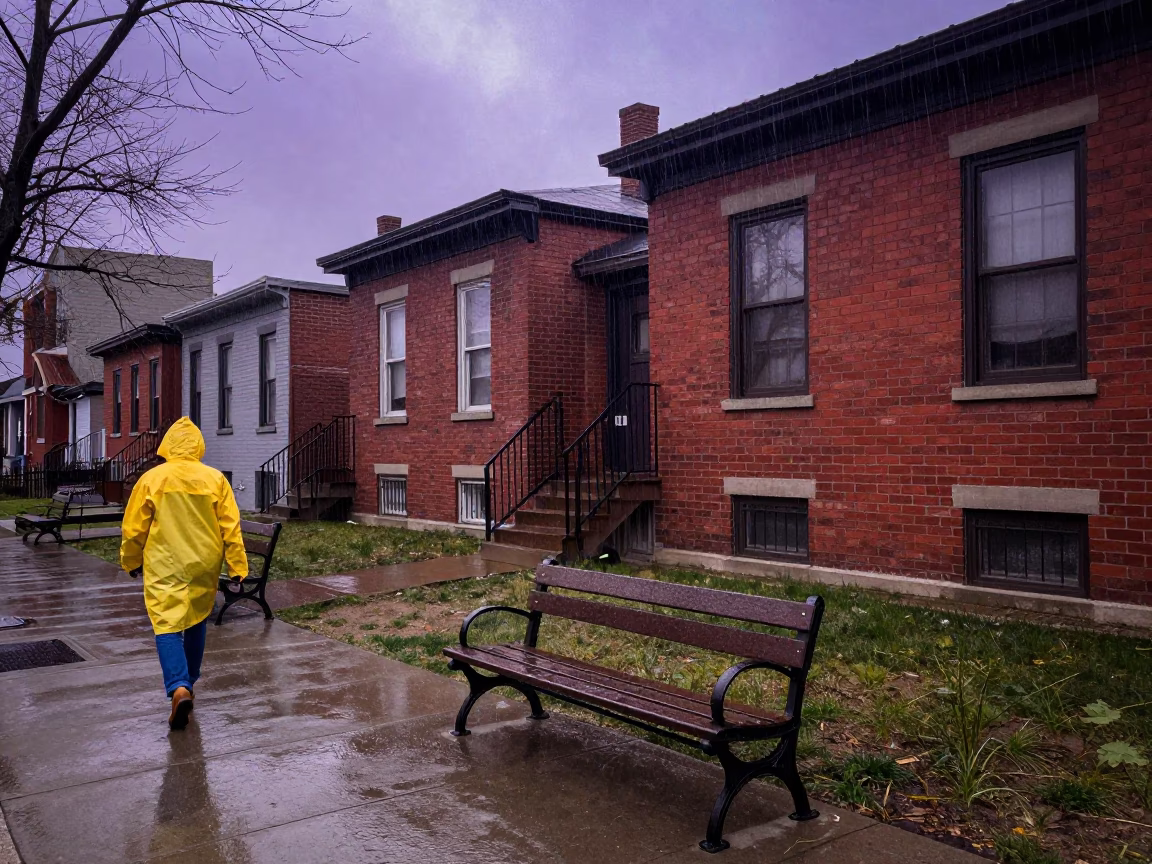 Pedestrian in Chicago at Dusk Light in in Chicago, Illinois, United States