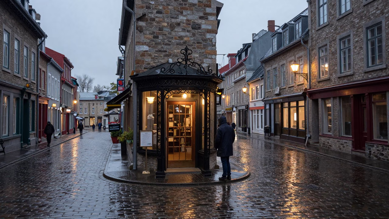 Pedestrian in Quebec City in in Quebec City, Quebec, Canada