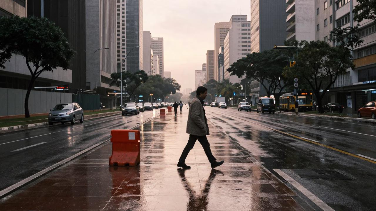 Pedestrian in São Paulo in in São Paulo, Brazil