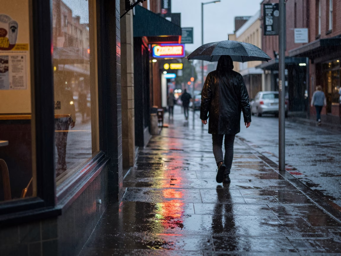Pedestrian in Sydney at Dusk Light in in Sydney, New South Wales, Australia
