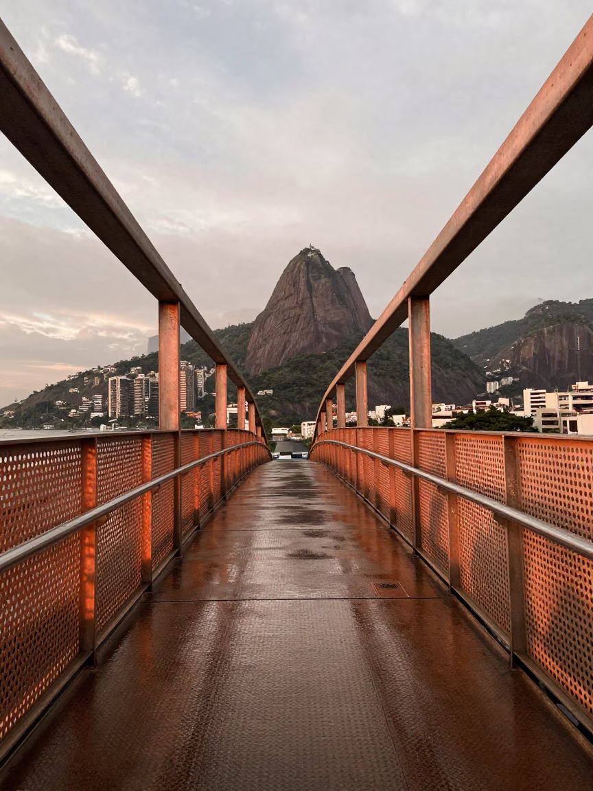 Pedestrian Overpass in Rio De Janeiro in in Rio de Janeiro, Brazil