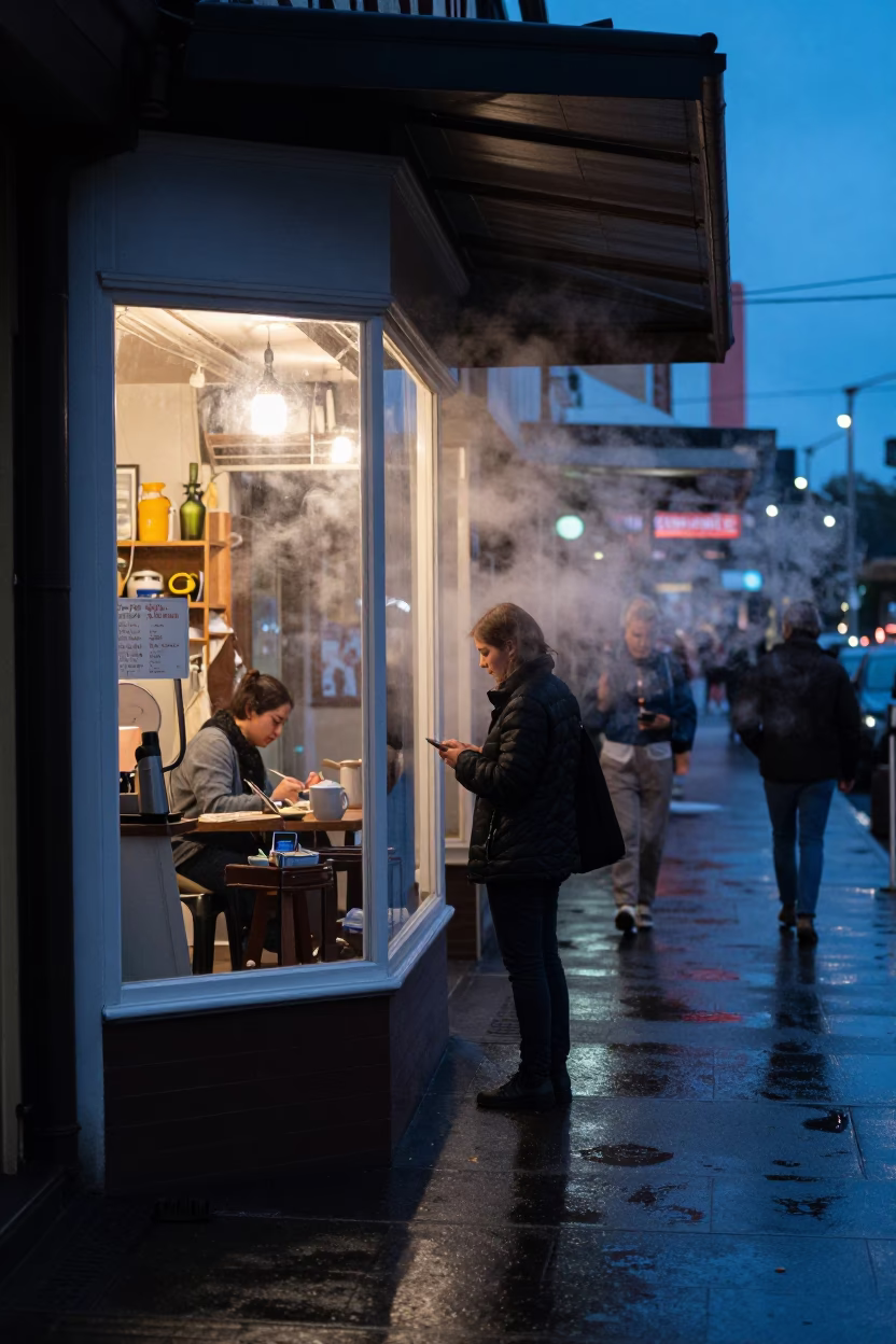 Pedestrian Pausing in Sydney in in Sydney, New South Wales, Australia