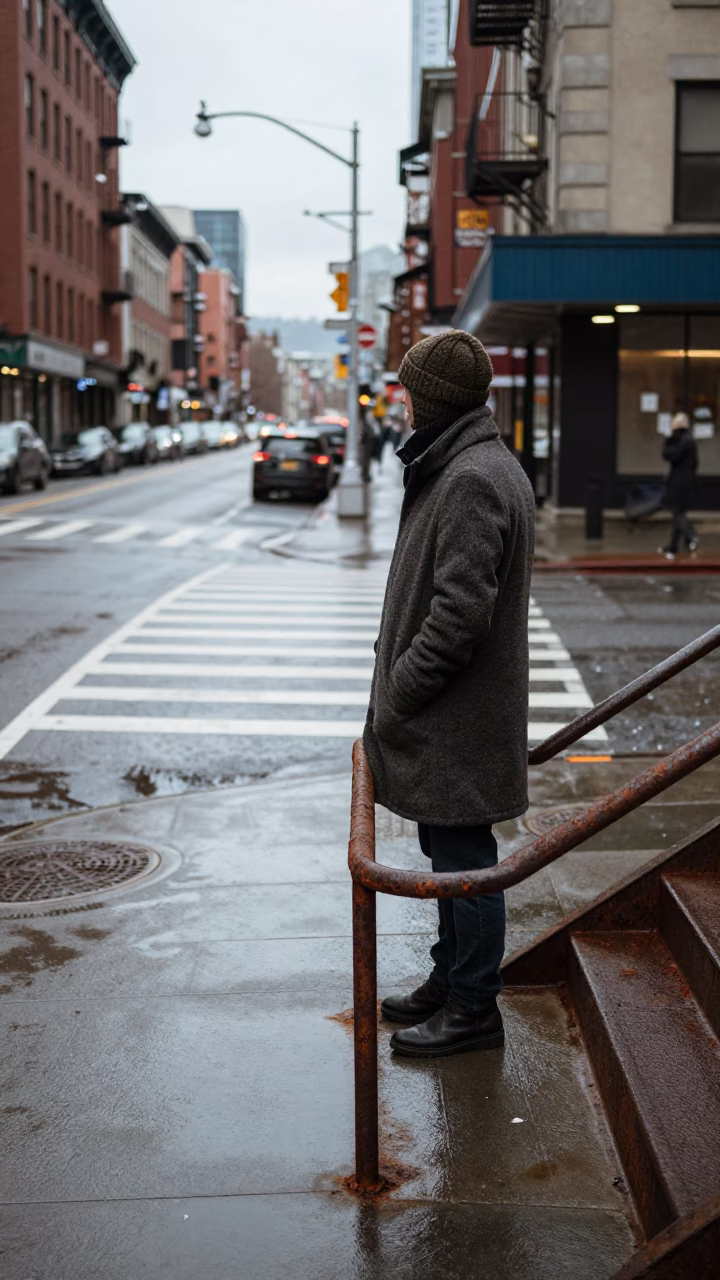 Pedestrian Waiting in Seattle in in Seattle, Washington, United States