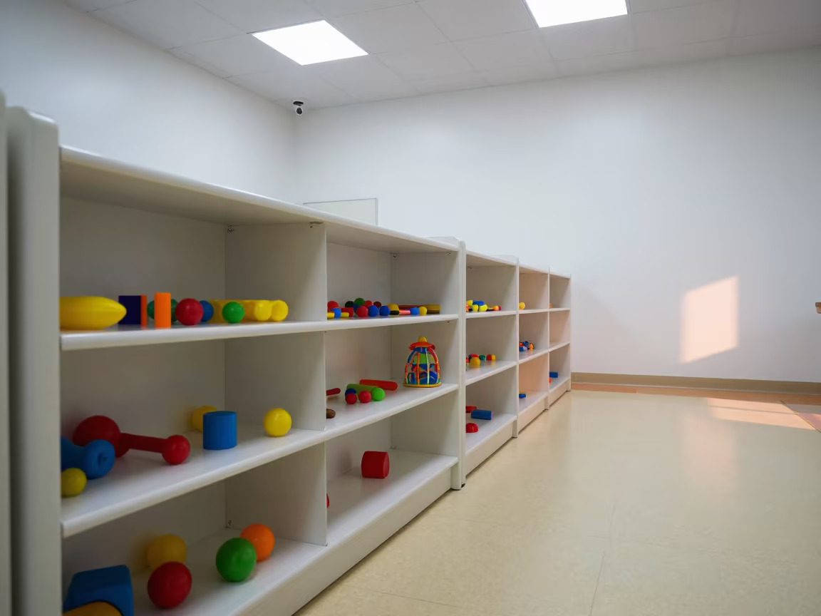 Pediatric Toy Shelf in Wenzhou Clinic Dawn in inside a clinic exam room in Wenzhou