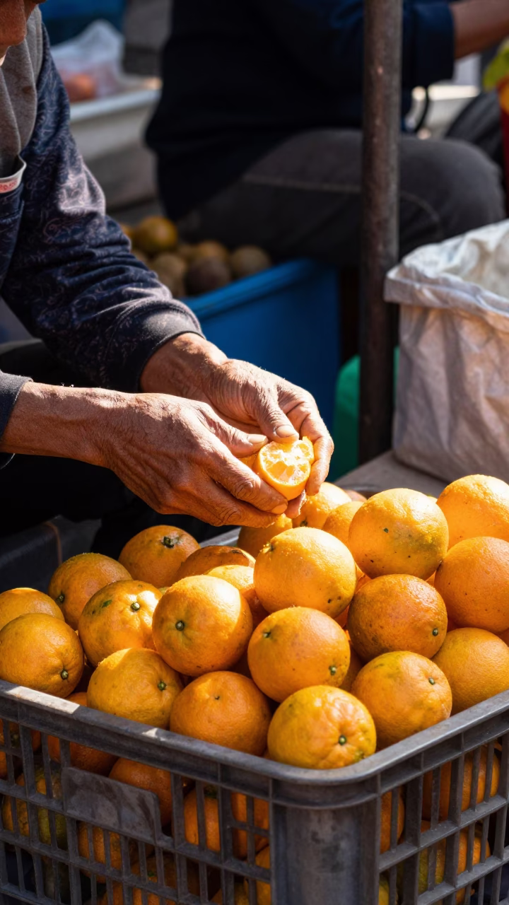 Peeling Citrus in Surabaya in in Surabaya, Indonesia