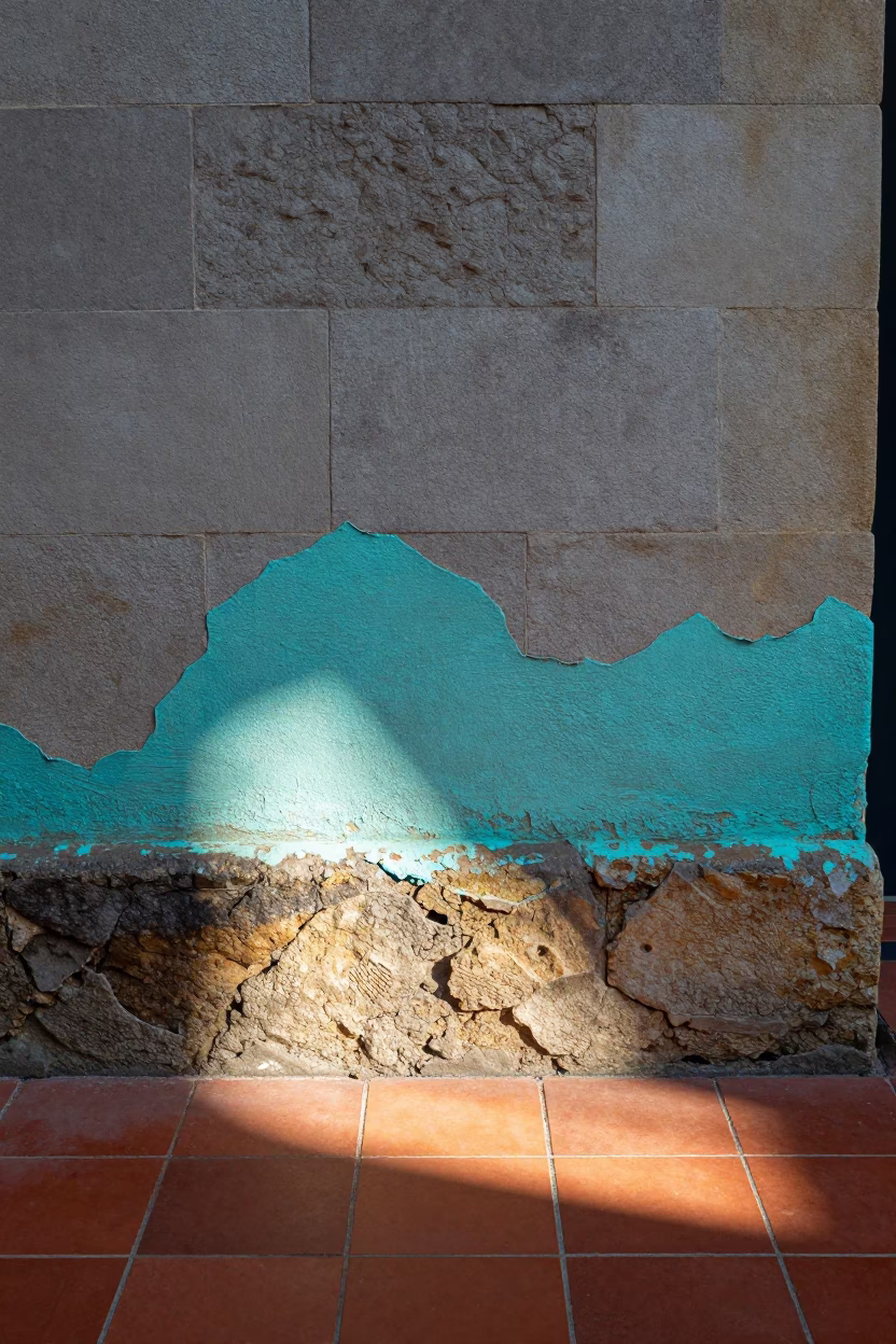 Peeling Turquoise Paint in Hobart in in Hobart, Australia