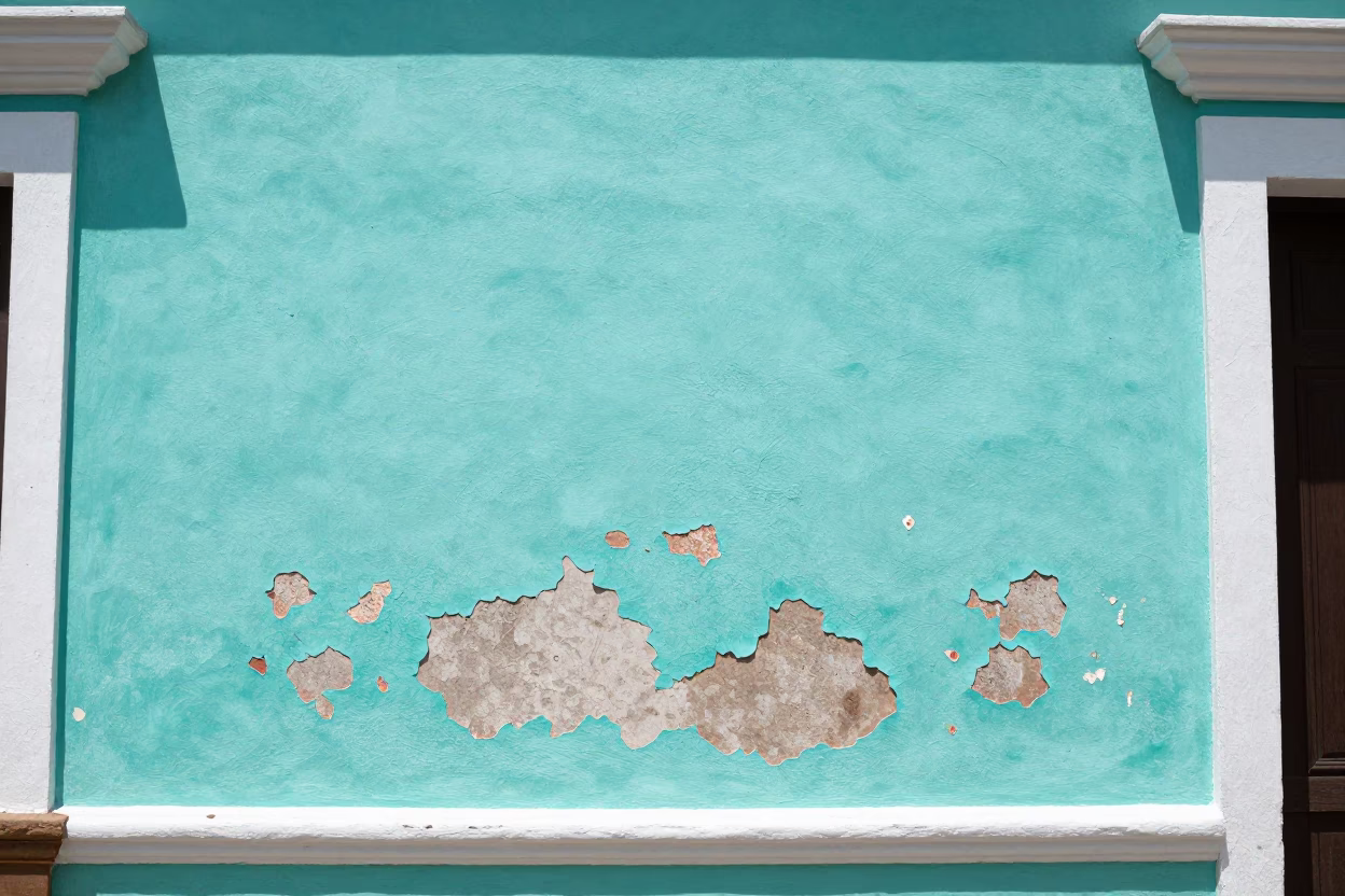 Peeling Turquoise Paint in Lima in in Lima, Peru
