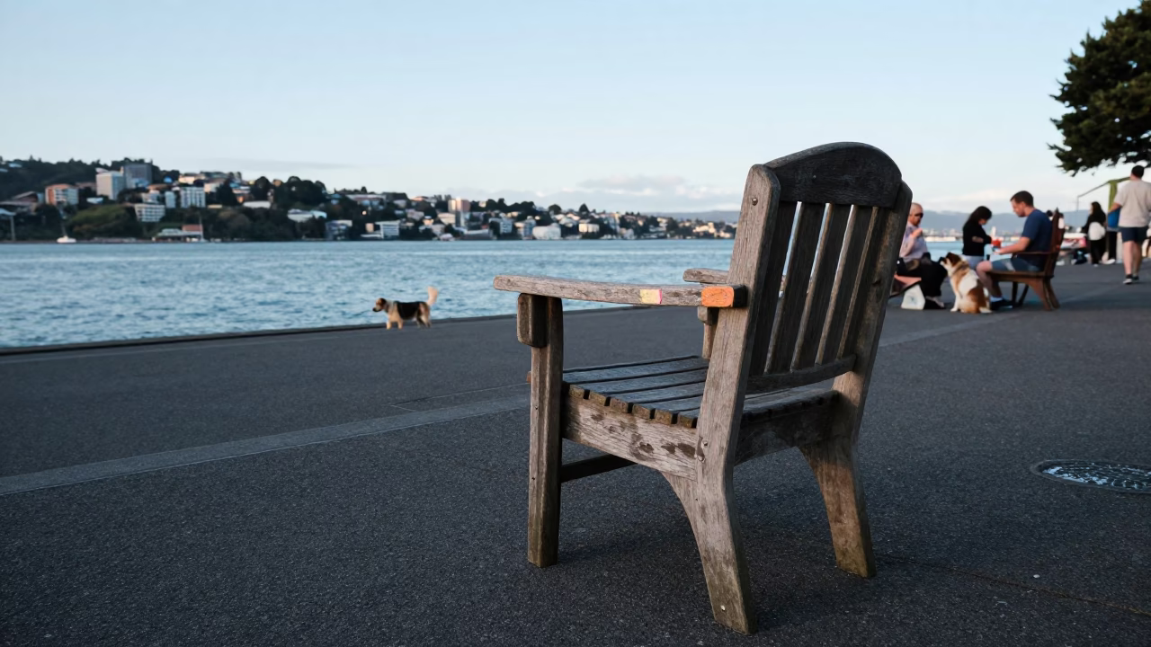People at Evening Light in in Wellington, New Zealand
