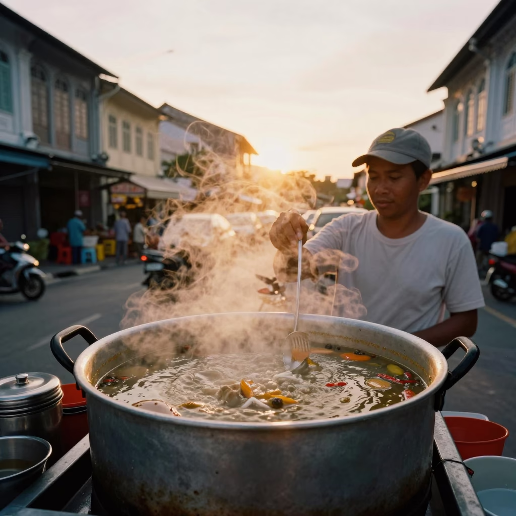 Pepper Soup at Golden Hour in George Town in in George Town, Malaysia