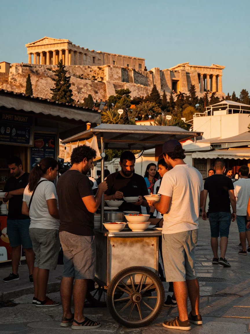 Pepper Soup in Athens at Sunset Light in in Athens, Greece