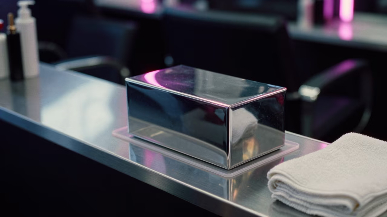 Perm End Paper Box on Salon Backbar in inside a salon row in Bimbo