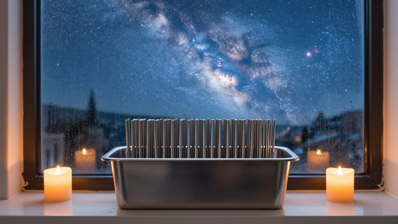 Perm Rod Sanitizer Tub Under Daytime Milky Way Sky in inside a nail studio near Bogota