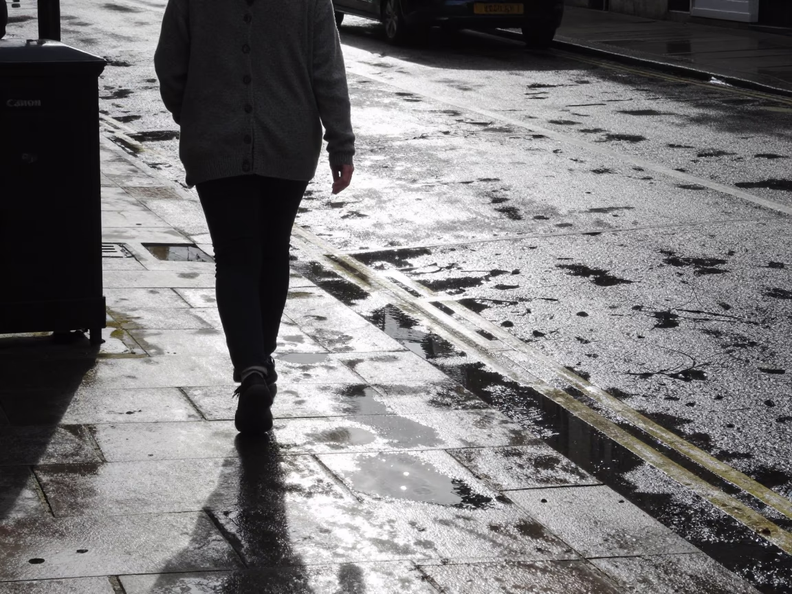 Person in Bristol at Noon Light in in Bristol, United Kingdom