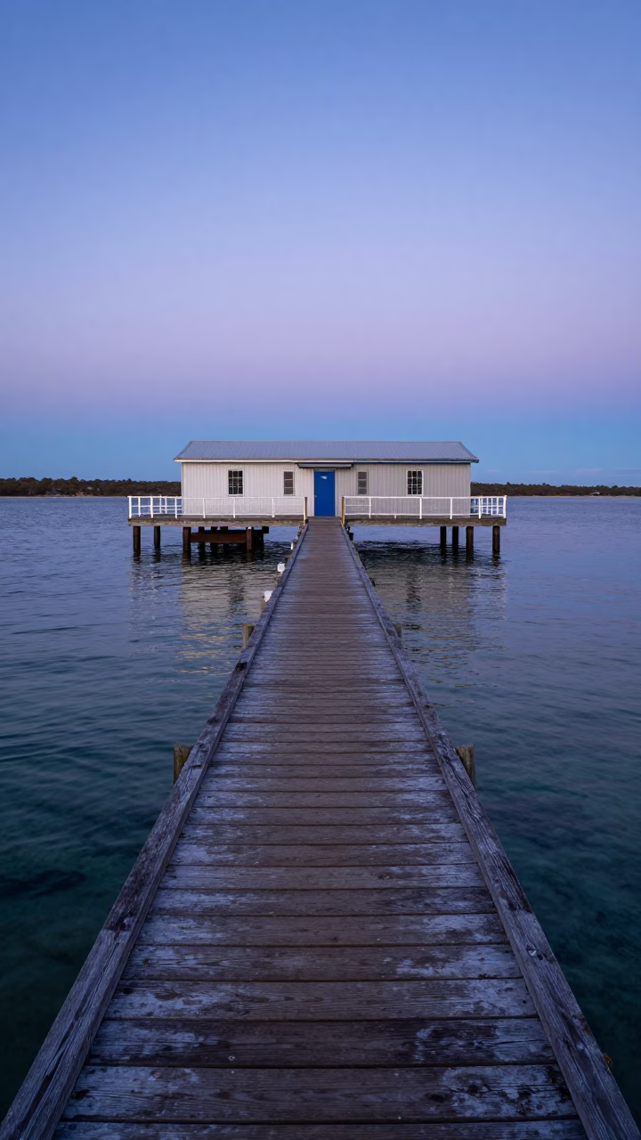Perth Marine Science Field Station at Twilight in in Perth, Western Australia, Australia