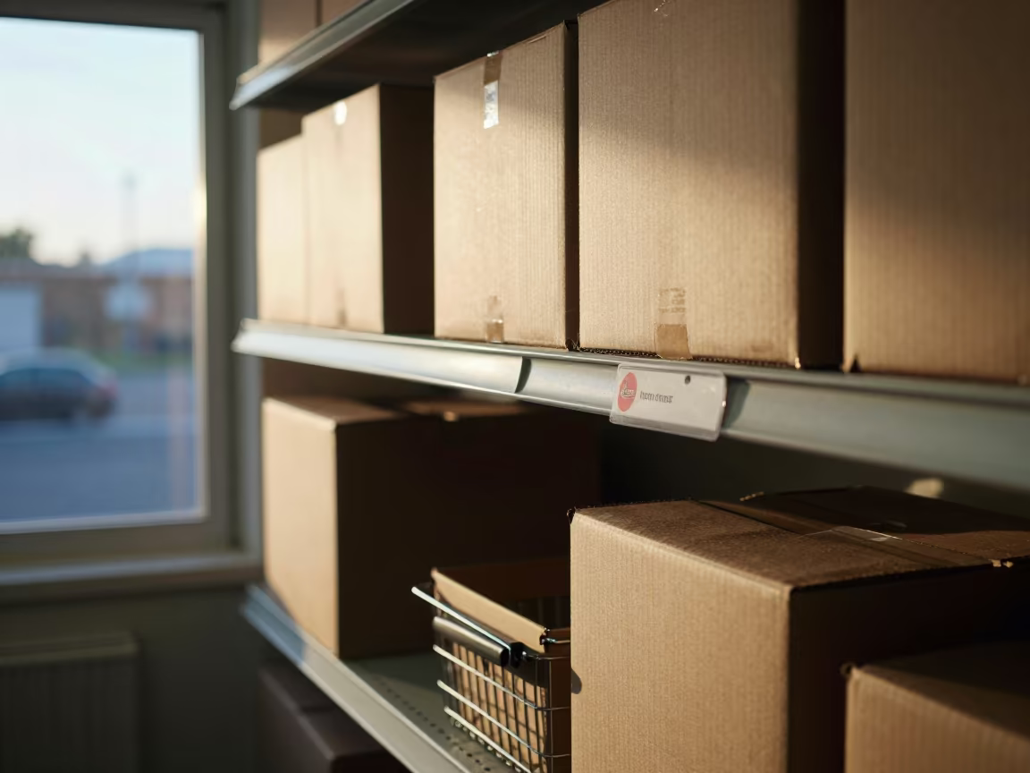 Perth Stockroom Dawn Grocery Aisle Before Opening in inside a stockroom behind the sales floor in Perth