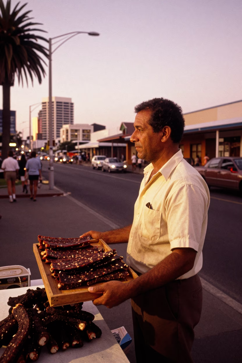 Perth Street Scene at Copper-toned Light Before Dusk in in Perth, Western Australia, Australia