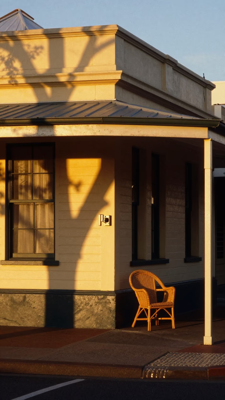 Perth Street Scene at Honeyed Evening Light in in Perth, Western Australia, Australia