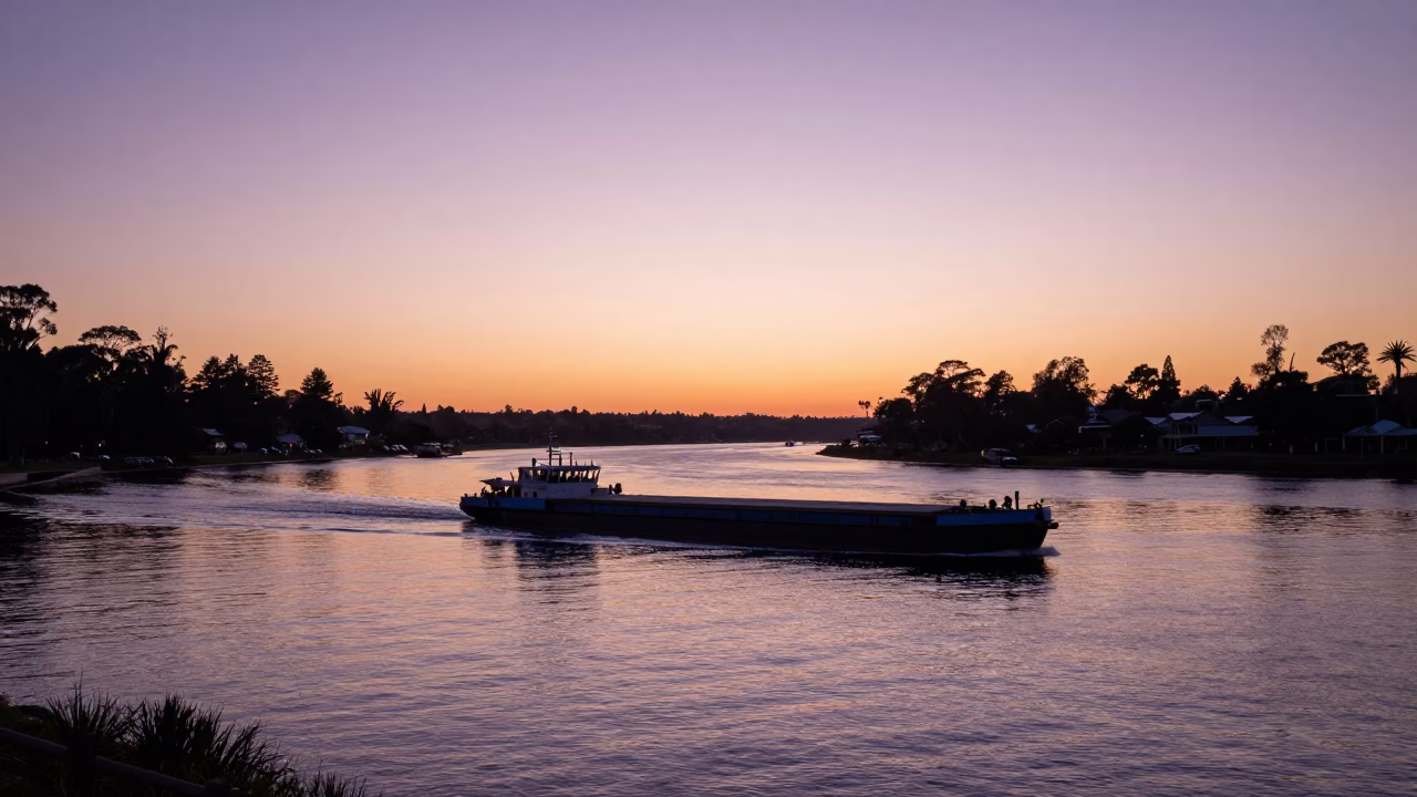 Perth Sunrise at As First Light Reaches The Scene in in Perth, Western Australia, Australia