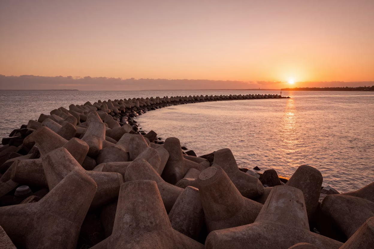 Perth Western Australia Copper Toned Dusk Harbor Breakwater Spiral View in in Perth, Western Australia, Australia