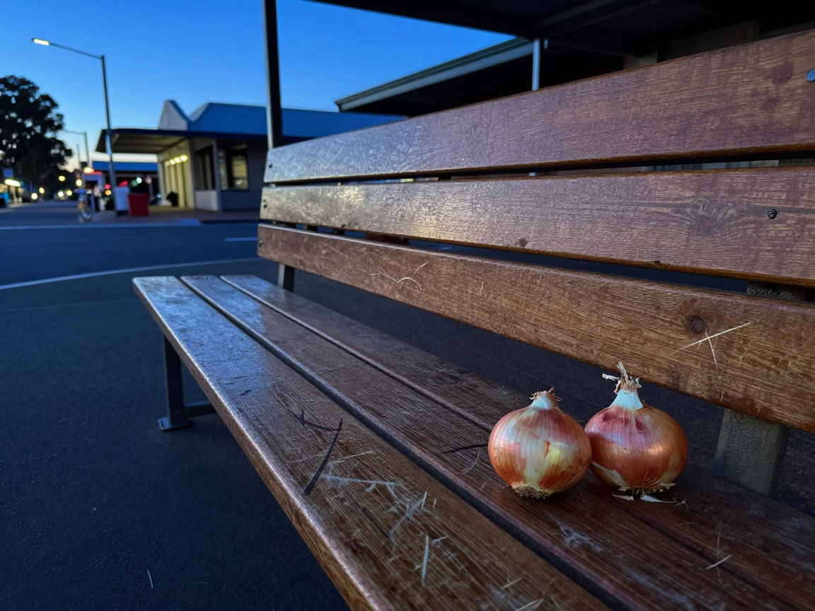 Perth Western Australia Pre-Dawn Street Scene with Onions and Scratches in in Perth, Western Australia, Australia