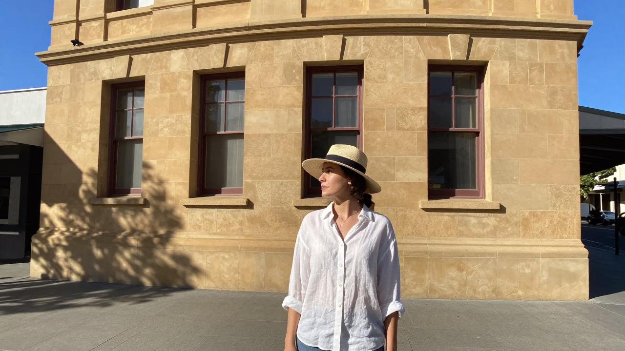 Perth Woman at Afternoon Light in in Perth, Western Australia, Australia