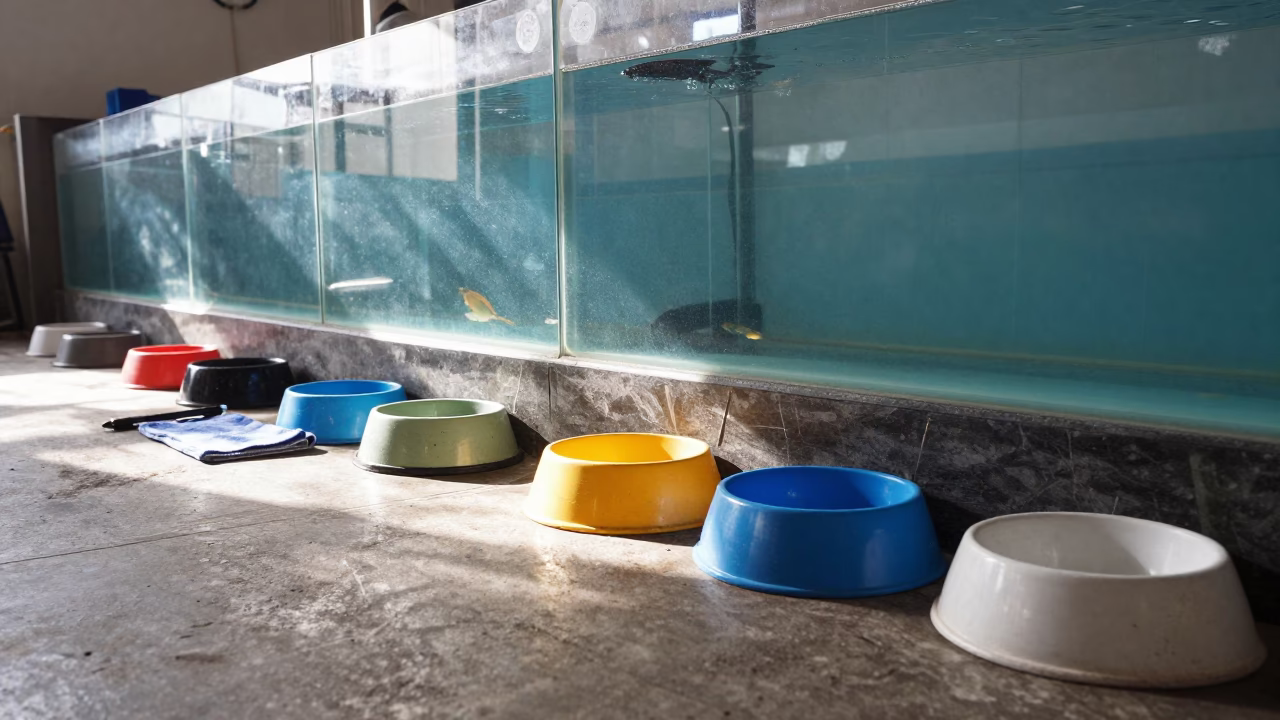 Pet Feeder Wall in Chittagong Bagging Zone in inside a fish bagging counter zone near Chittagong