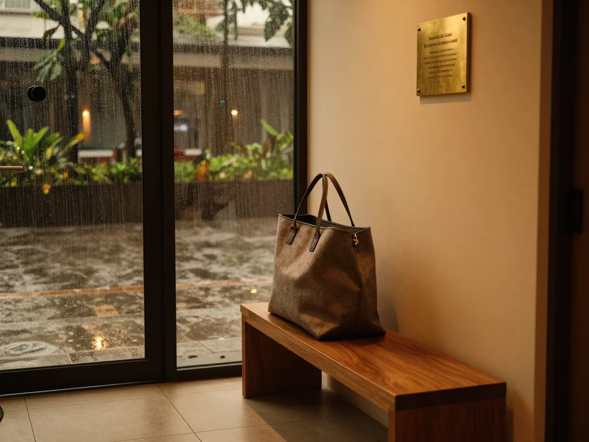 Pet Kit Tote in Singapore Corridor in in a quiet guest corridor in Haji Lane, Singapore