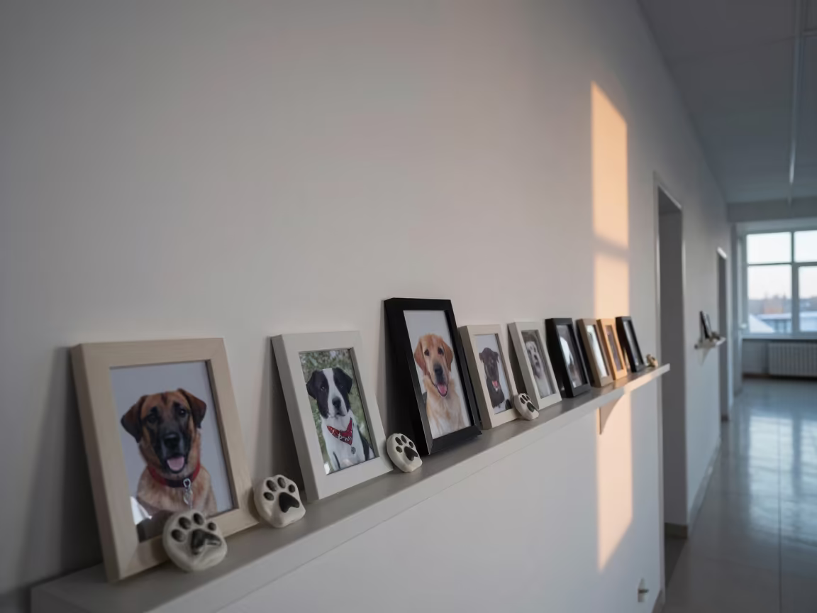 Pet Memorial Shelf in Abakan Kennel Corridor in in a boarding kennel corridor in Abakan