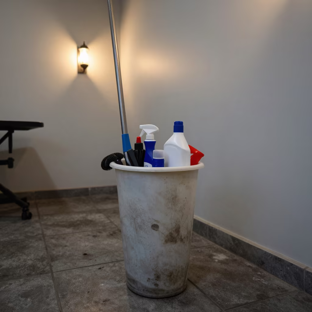 Pet Stain Cleanup Caddy Grooming Bay Zapopan Dawn in inside a grooming bay near Zapopan