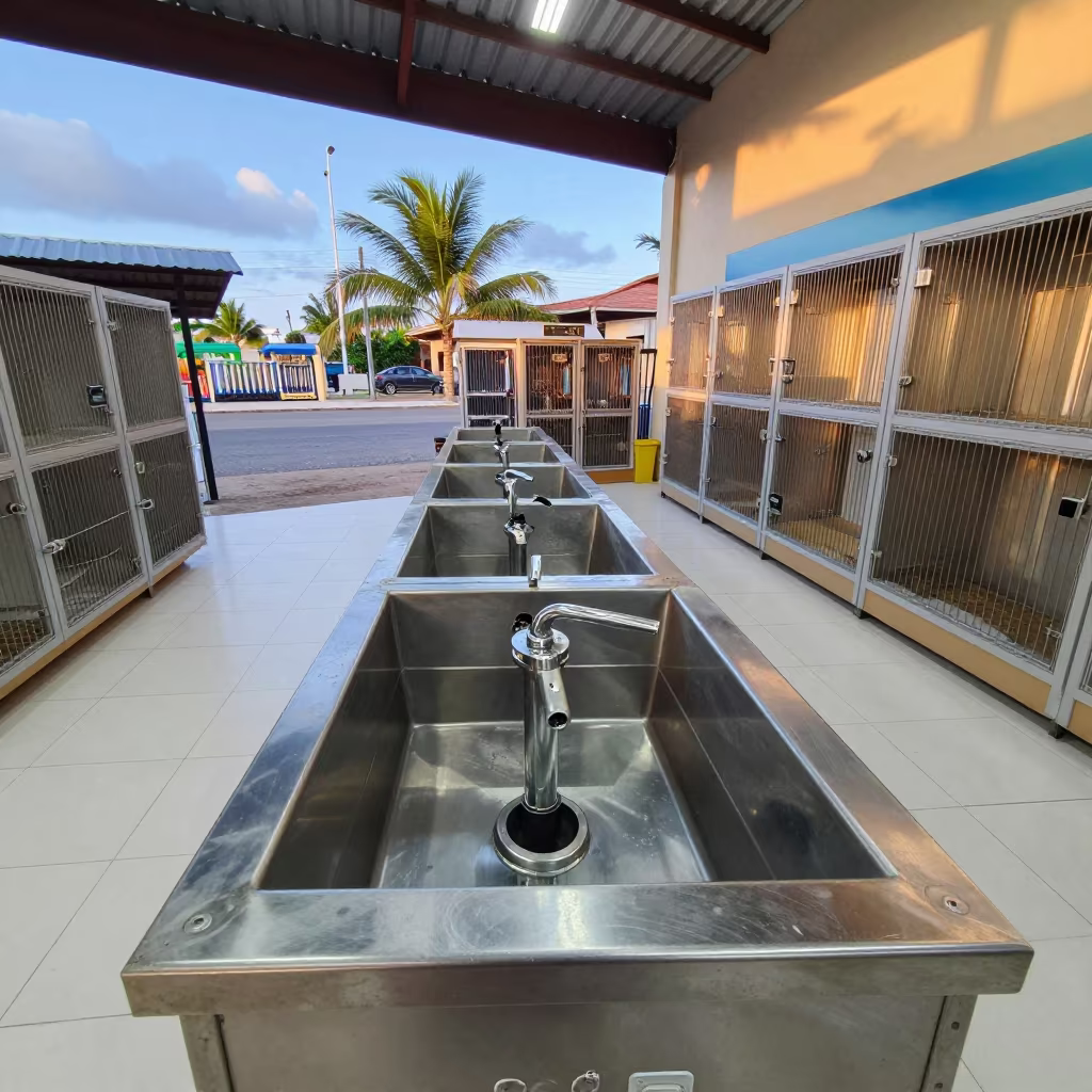 Pet Store Hydration Fountain in Malabo in inside a pet store aisle in Malabo