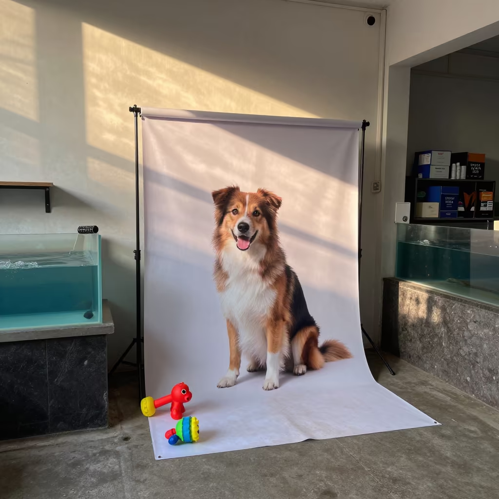 Pet Studio Backdrop Near Fish Counter Sukkur in inside a fish bagging counter zone in Sukkur