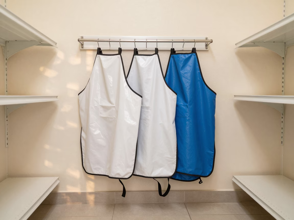 Pet Wash Apron Rail Inside Cancun Store in inside a pet store aisle in Cancun