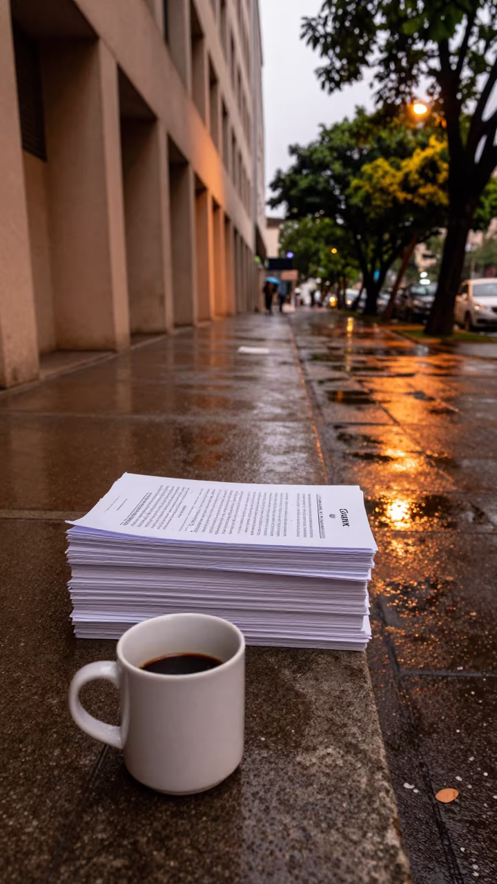 Petition Stack at São Paulo Polling Station in outside a polling station entrance near São Paulo