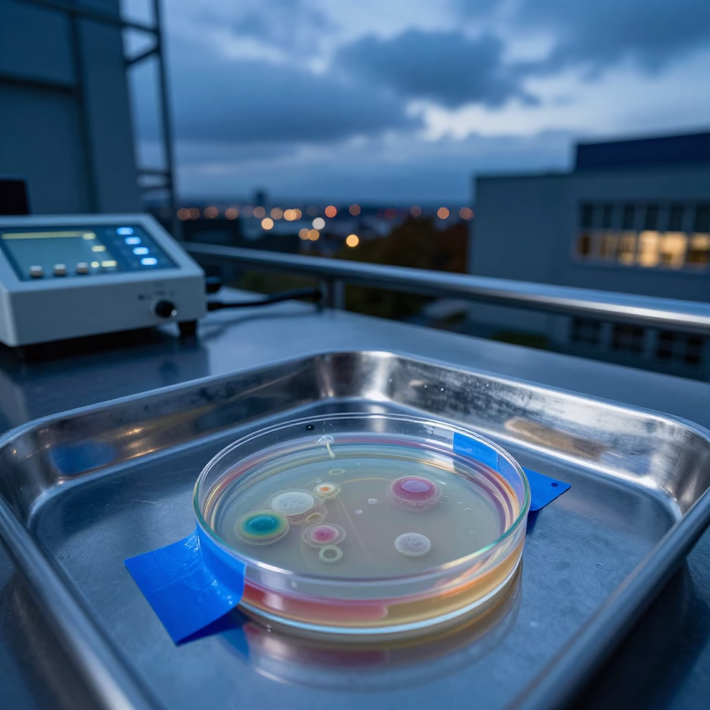 Petri Dish Culture on Stainless Tray in Hanover Observatory in in Hanover