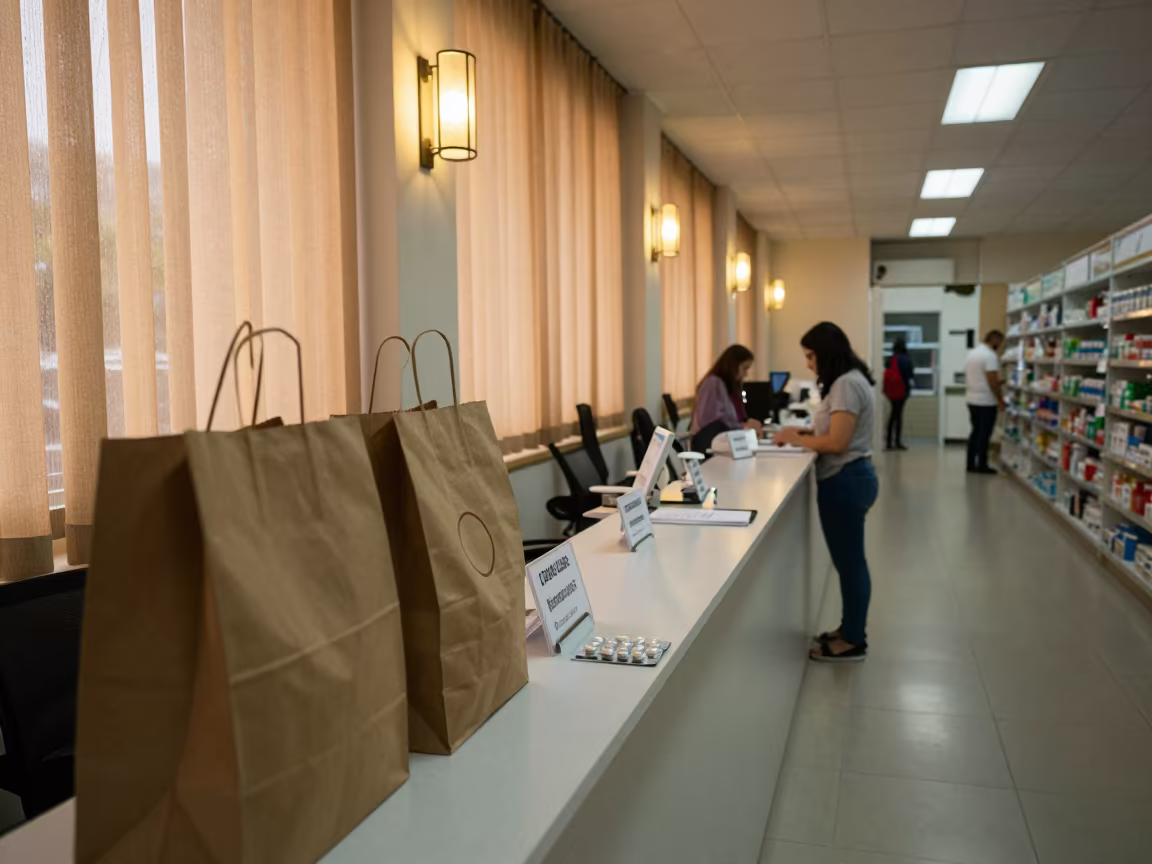 Pharmacy Counter Monsoon Light Field in inside a fitting room corridor in Campo Grande