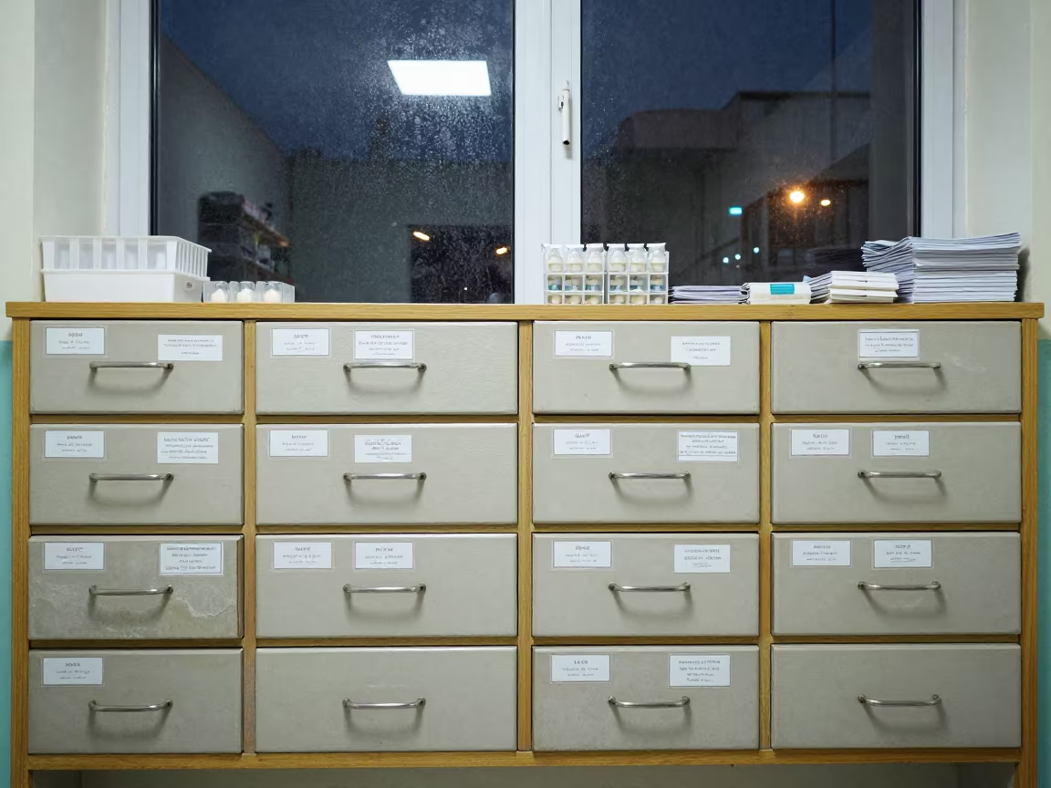 Pharmacy drawer wall Aleppo clinic in inside an imaging suite near Aleppo