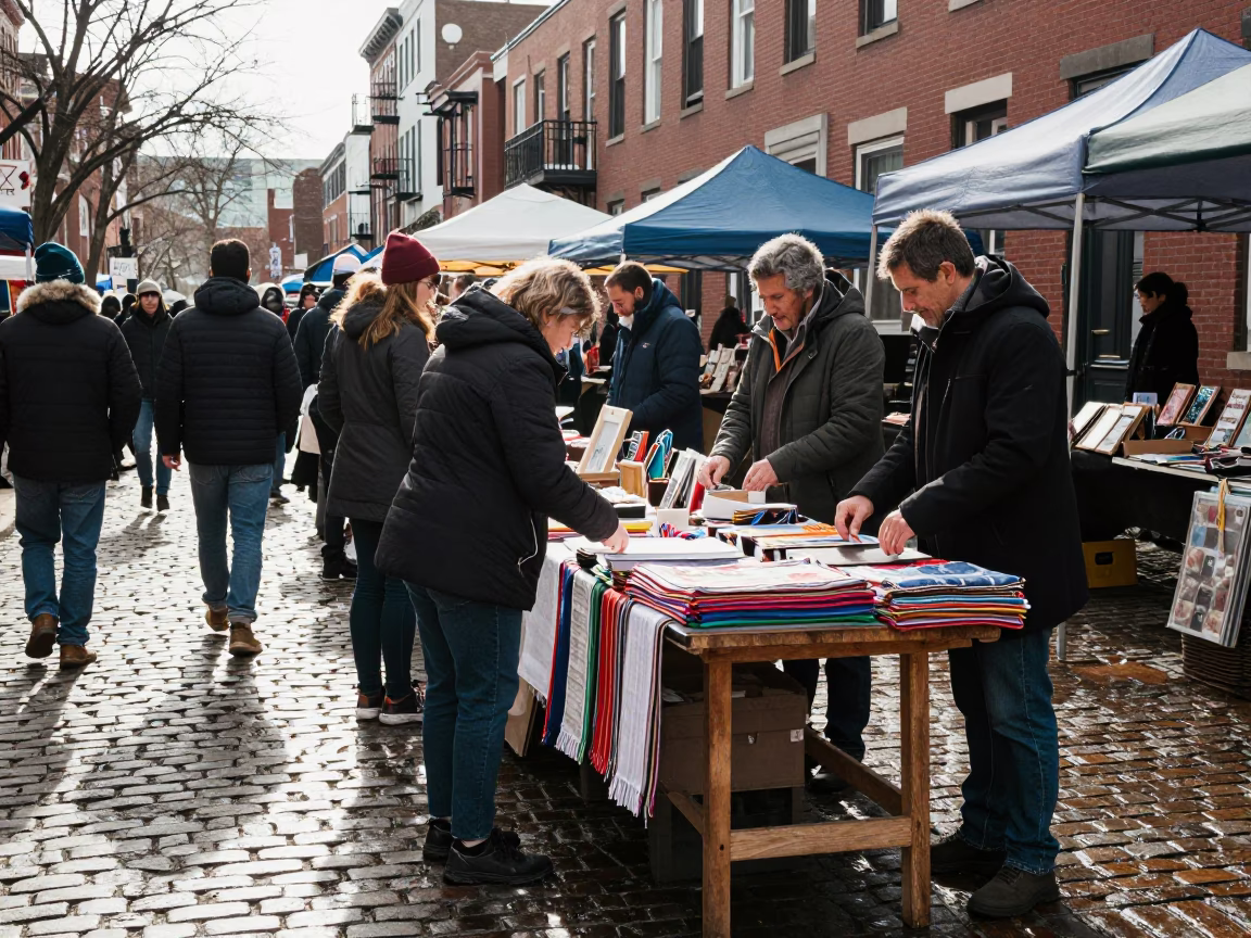 Philadelphia Market Stall at Noon Light in in Philadelphia, Pennsylvania, United States