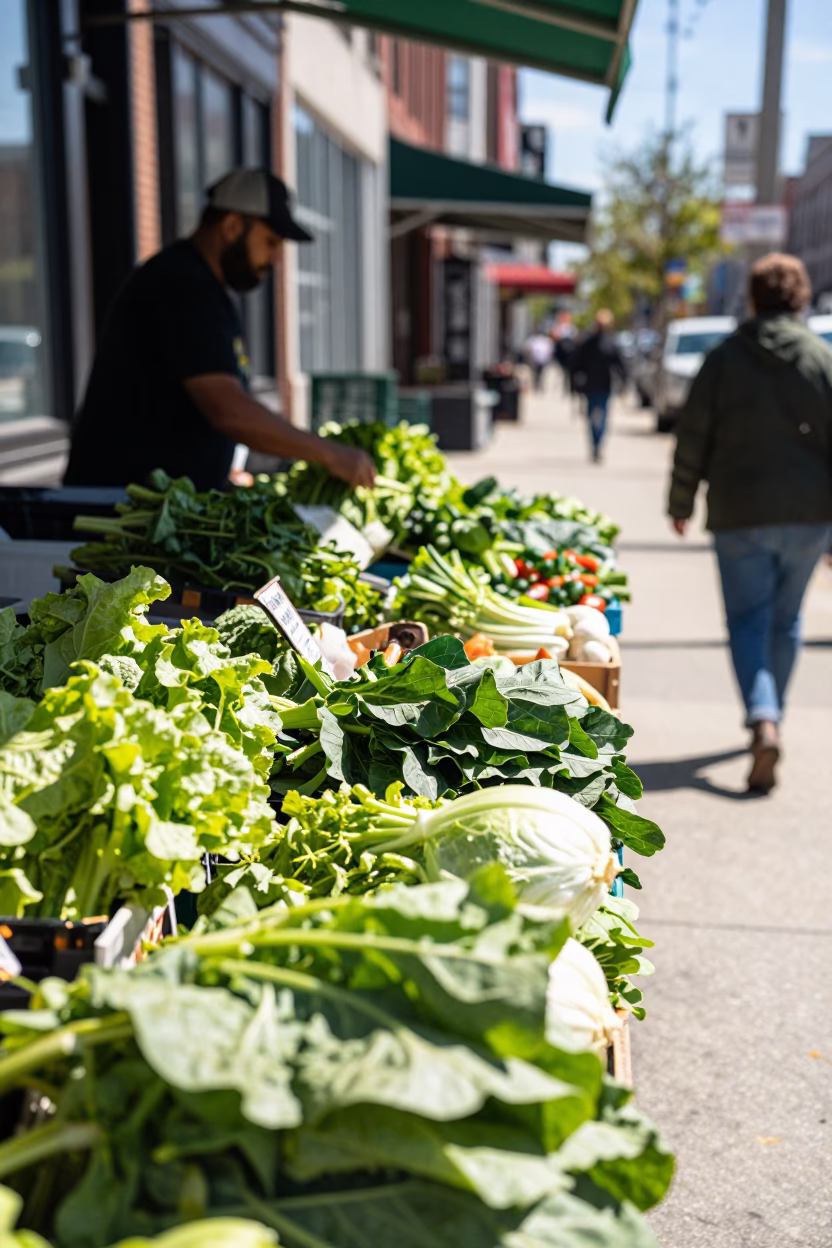 Philadelphia Market Vegetables at Midday Light in in Philadelphia, Pennsylvania, United States