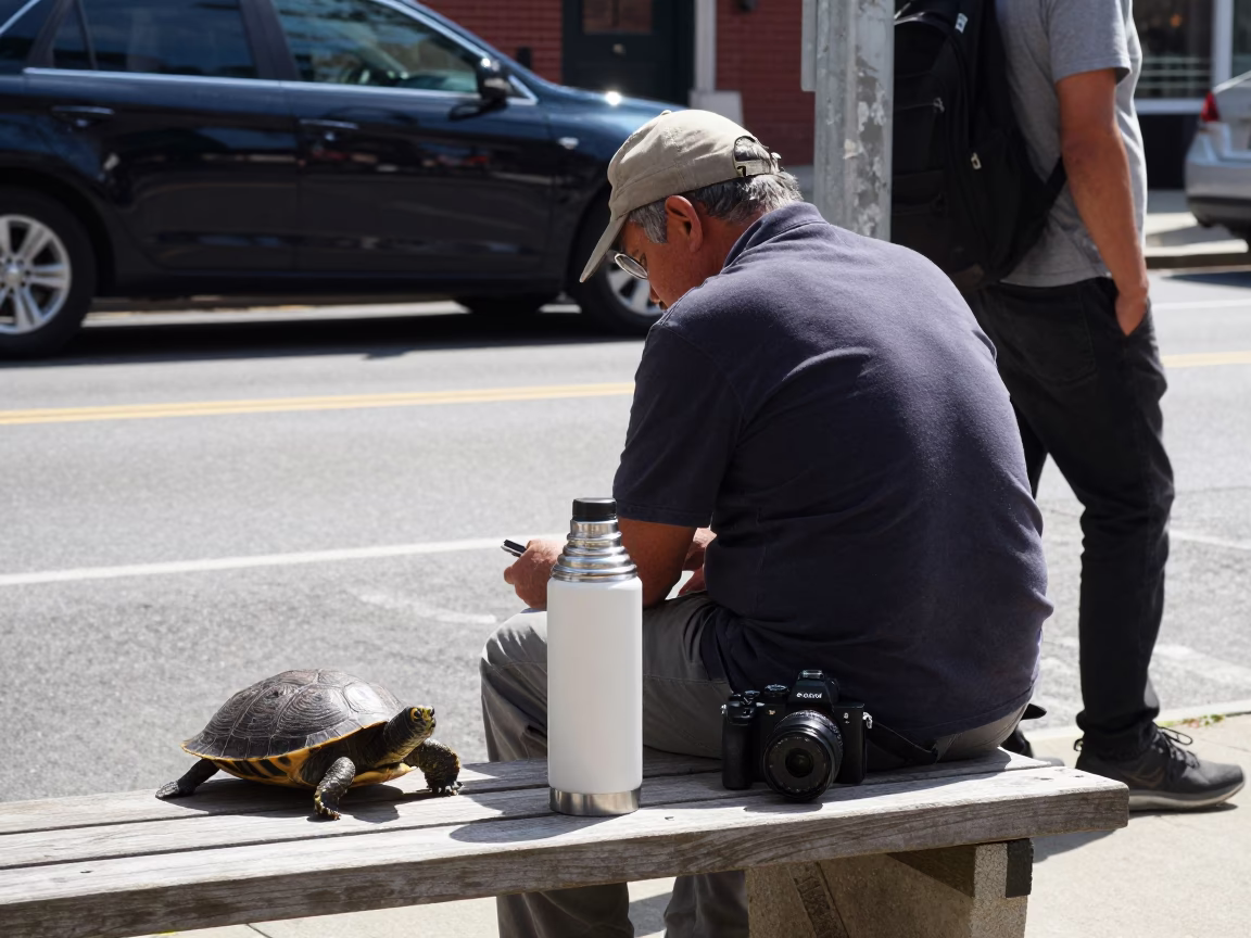 Philadelphia Midday Street Scene with Thermos and Terrapin near Historic Architecture in in Philadelphia, Pennsylvania, United States
