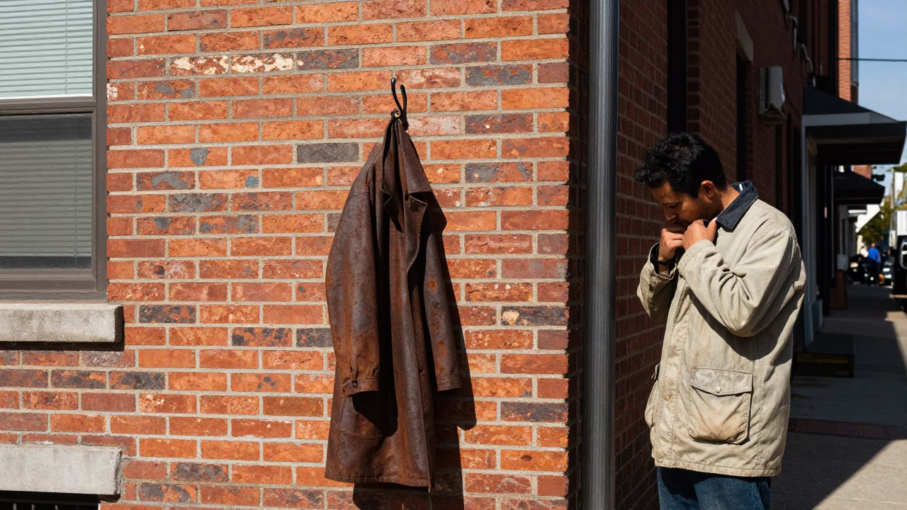 Philadelphia Noon Street Corner Scene with Coat Hook and Shaving Brush in in Philadelphia, Pennsylvania, United States