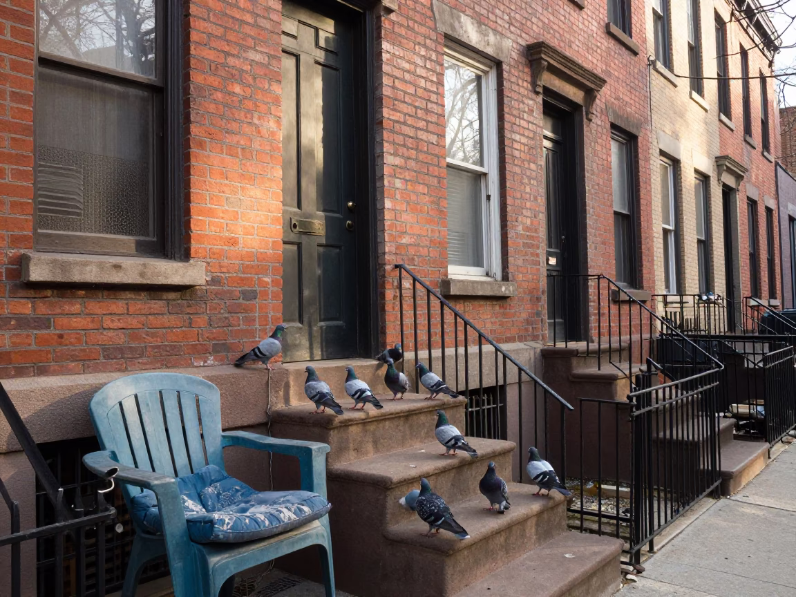 Philadelphia Pigeons at Late Afternoon Light in in Philadelphia, Pennsylvania, United States